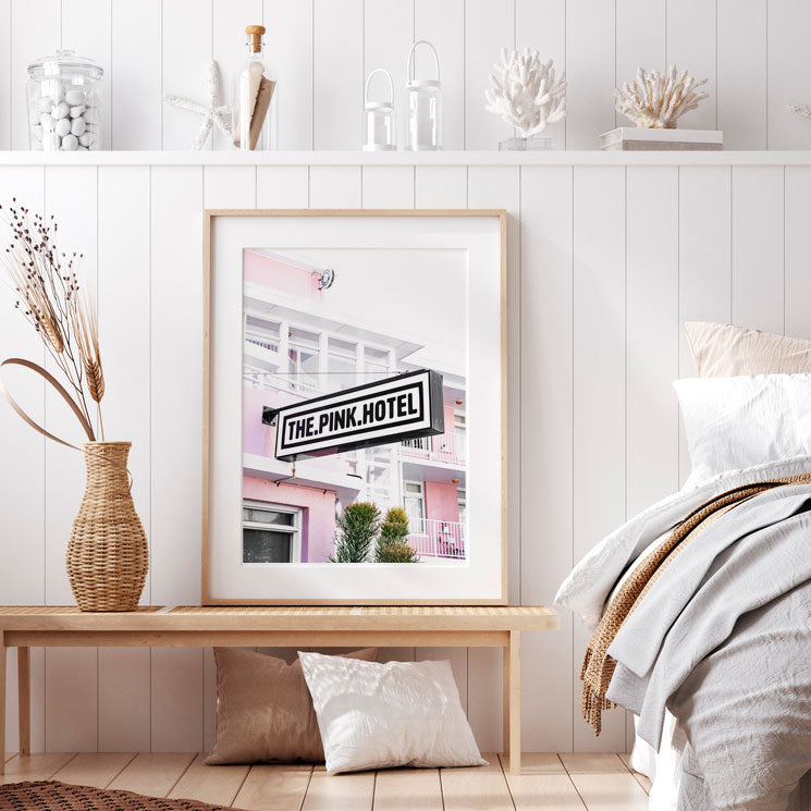 The Pink Hotel Sign Art Print
