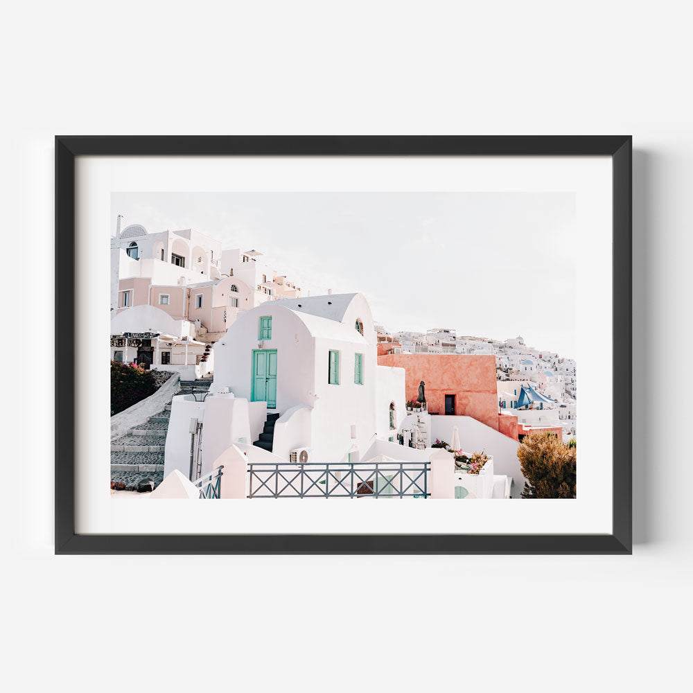 Sunrise Serenity in Oia Art Print