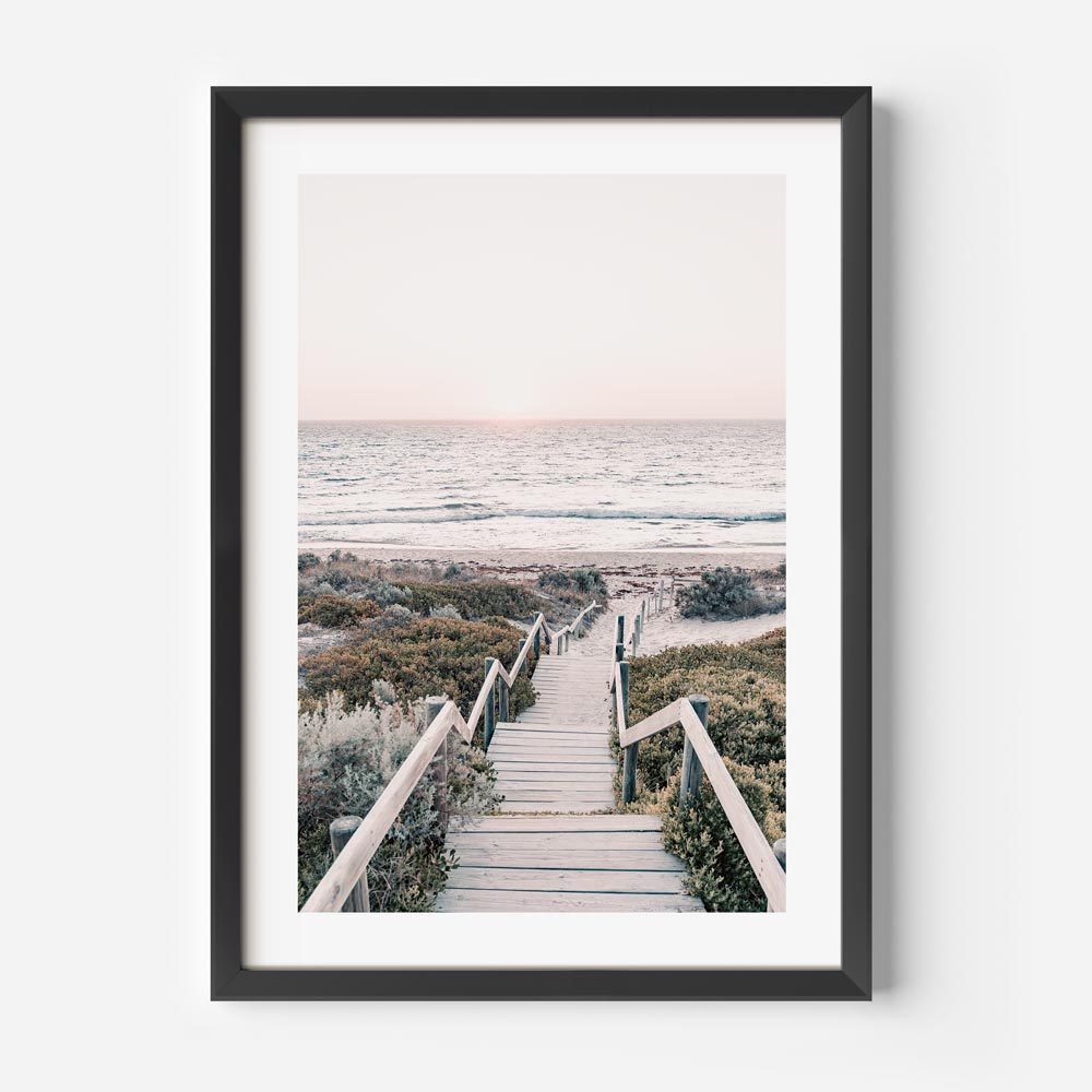 Capture the serenity of Cottesloe Beach, Perth Western Australia, with this framed photo. Elevate your wall art collection with this breathtaking image.