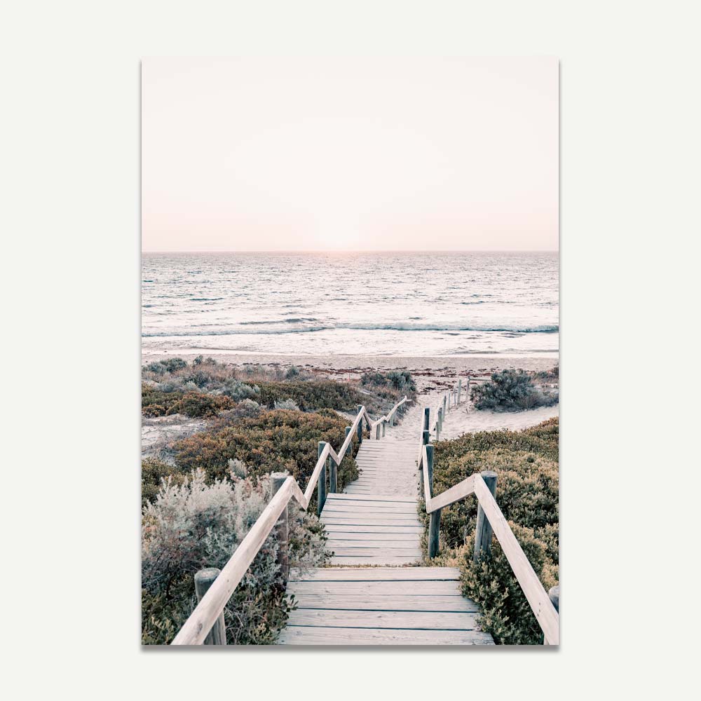 Experience the tranquility of Cottesloe Beach, Perth Western Australia, with this framed photo. Add a touch of coastal charm to your wall decor.