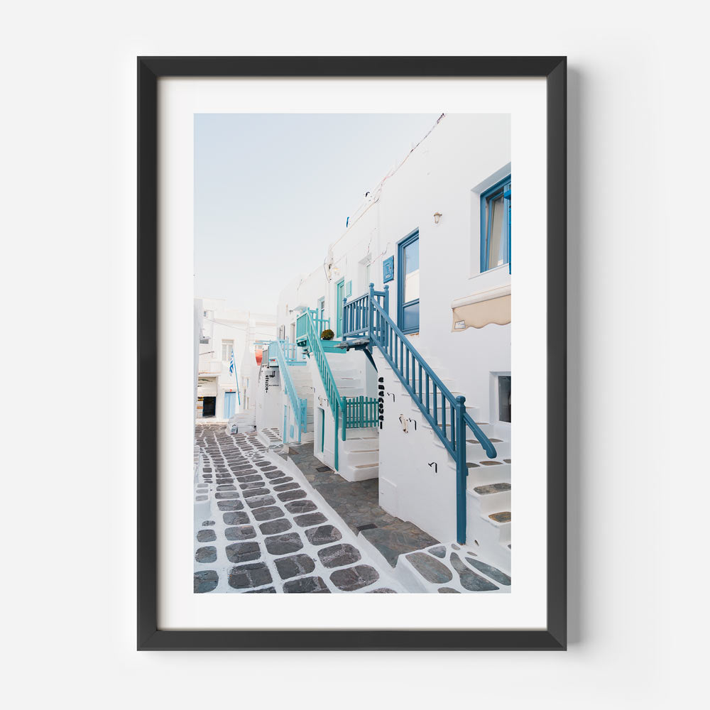 Downtown Mykonos Art Print
