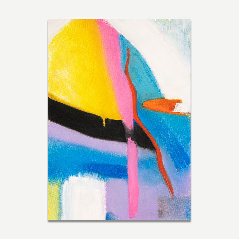 Abstract painting with vibrant colors on a white background
