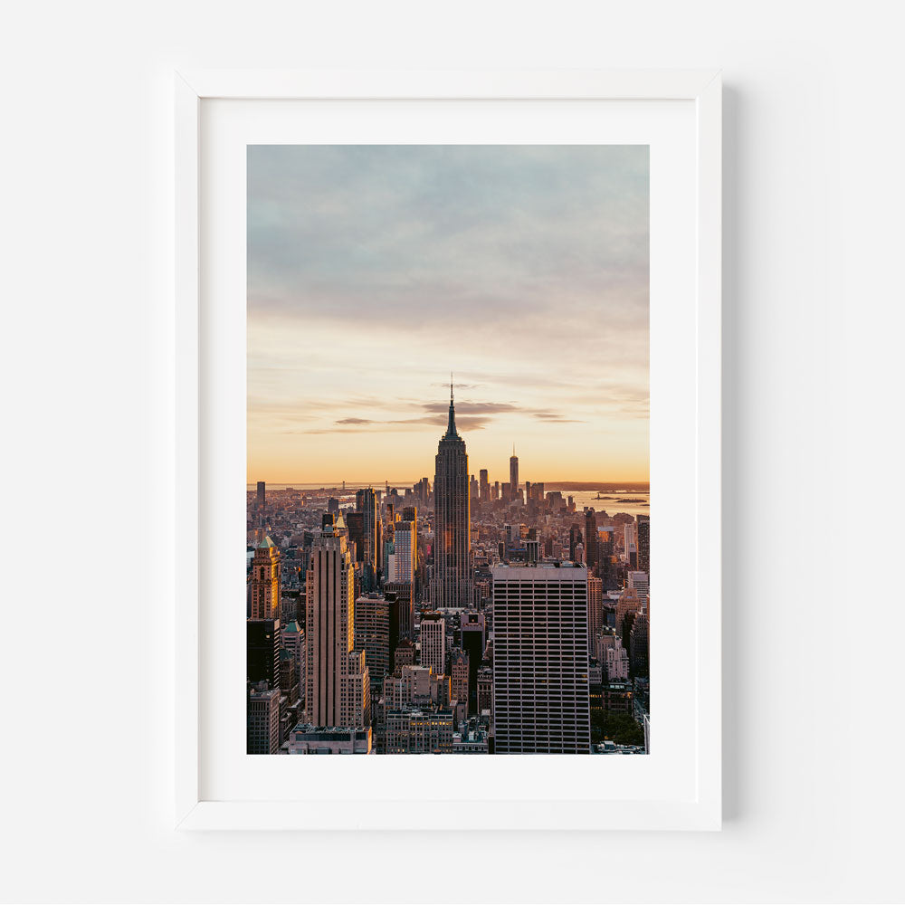 Wall art decor capturing the iconic Empire State building in stunning real photography. Elevate your wall decor with Oblongshop.