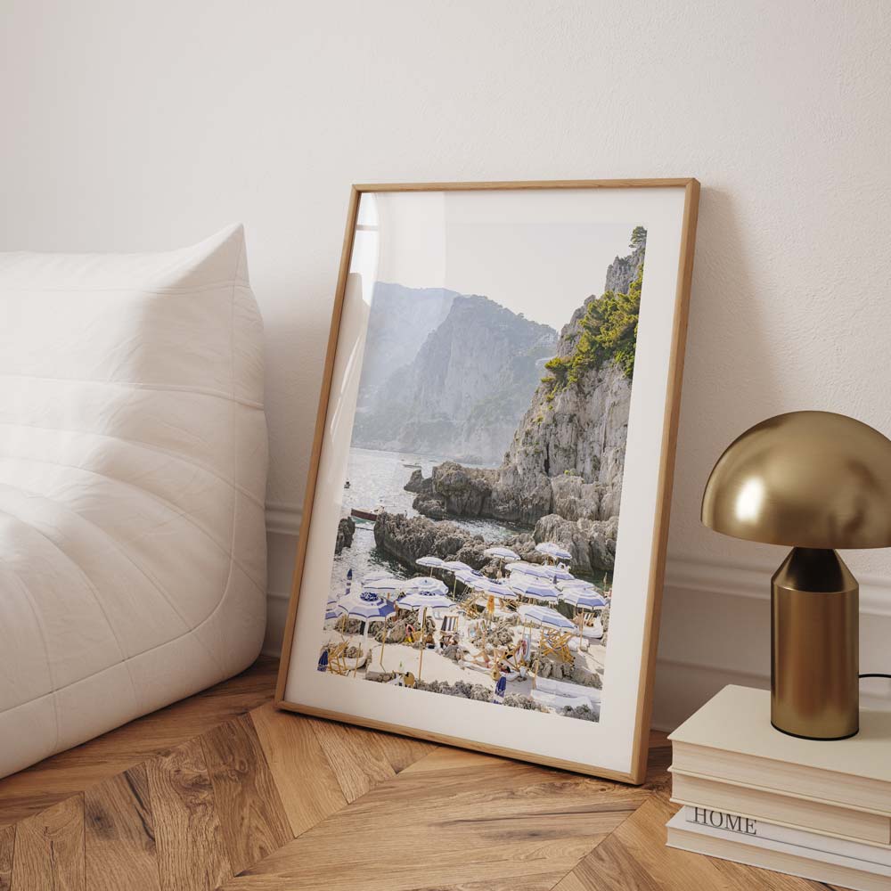  Enhance your space with Oblongshop's wall artwork - La Fontelina, Capri Coast, Italy - Coastal Relaxation with Mountain Backdrop