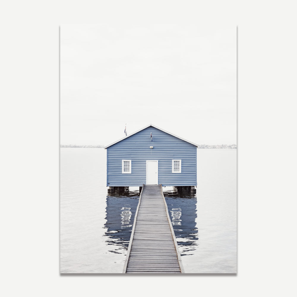 Blue Boat House Art Print