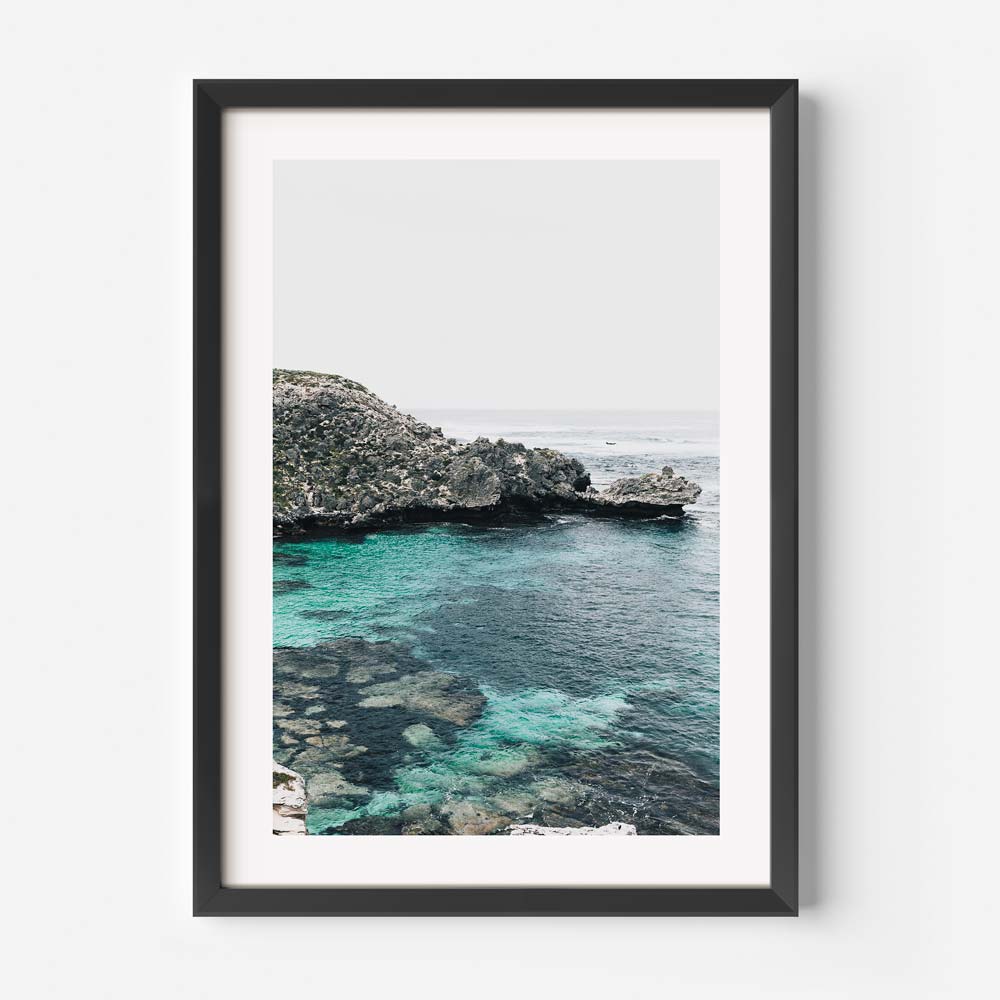 Western Australia Coastal Wall Art: Breathtaking poster capturing the beauty of Fish Hook Bay, suitable for fine arts and wall decor.