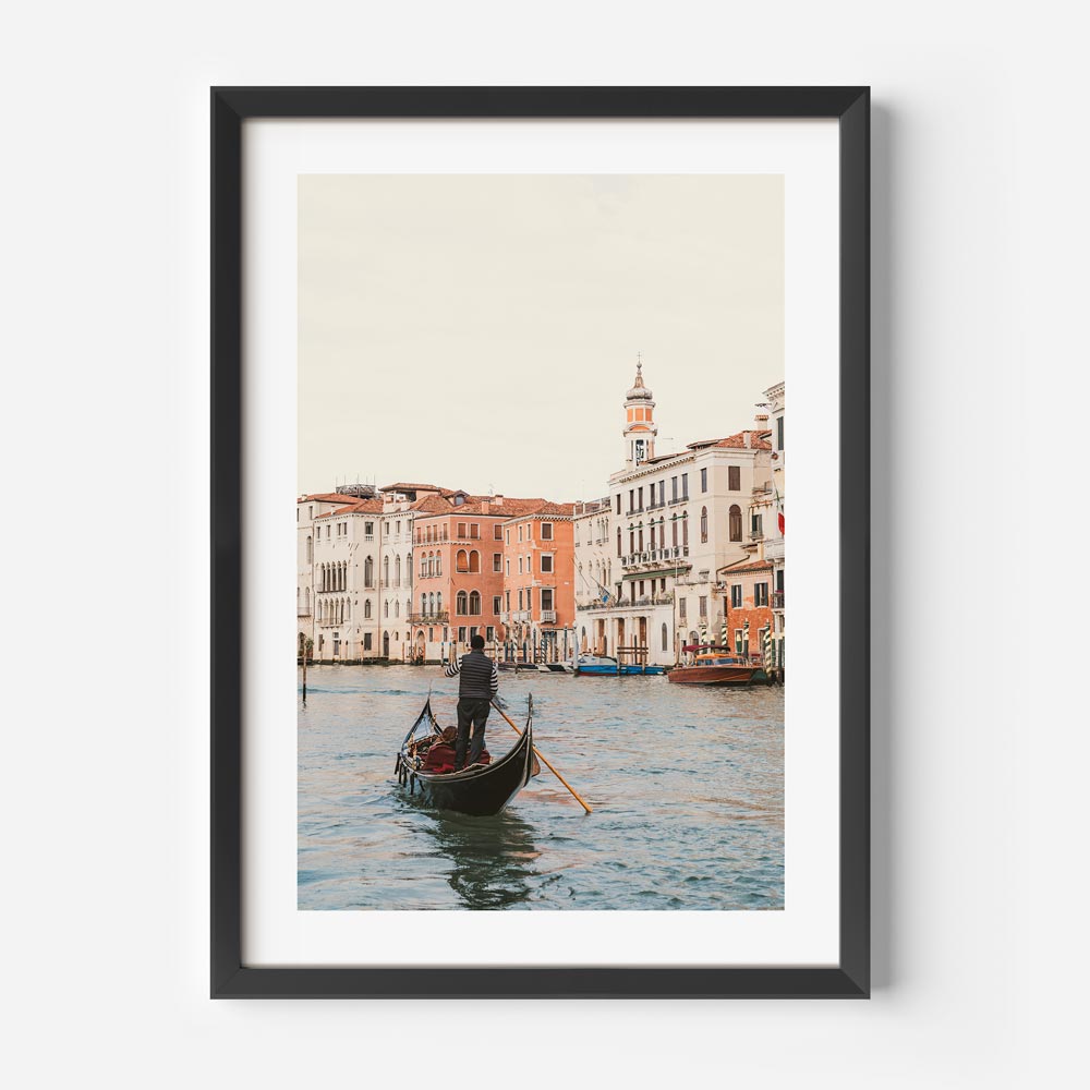 Immerse yourself in the serene beauty of a Gondola Tour with this exquisite framed photograph - a must-have for modern art lovers.