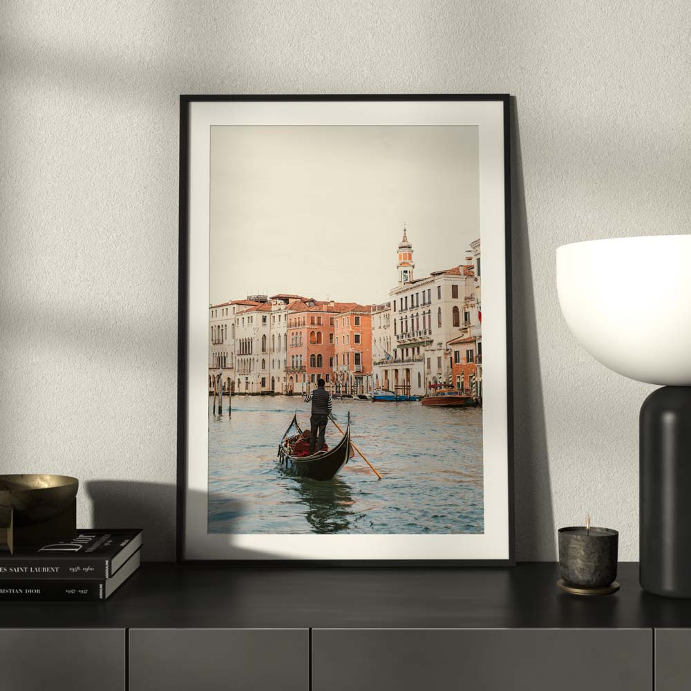 Experience the charm of a Gondola Tour with this captivating framed photograph - ideal for home decor.