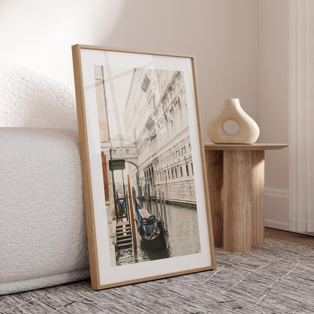Venice, Italy: Explore the beauty of Servizio Gondole with this captivating image featuring a boat and serene water - Ideal for canvas prints.
