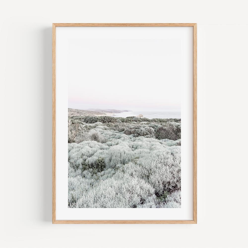 Seaside Serenity: Tranquil view of the Great Ocean Road with the sea in the background, bringing coastal charm to your home decor.