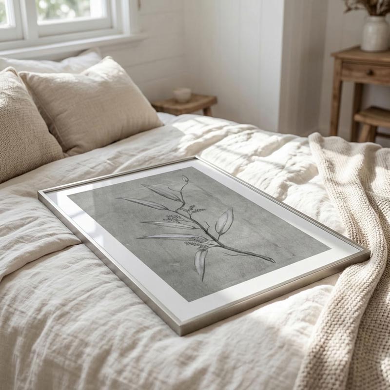 Grey Leaf I Art Print
