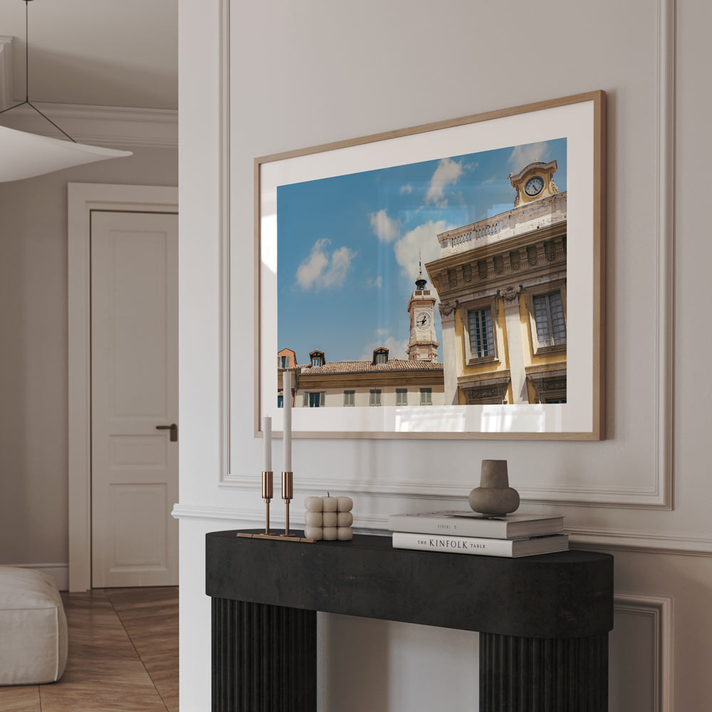 Discover the elegance of the Heures building in NICE, FRANCE with this stunning framed photograph