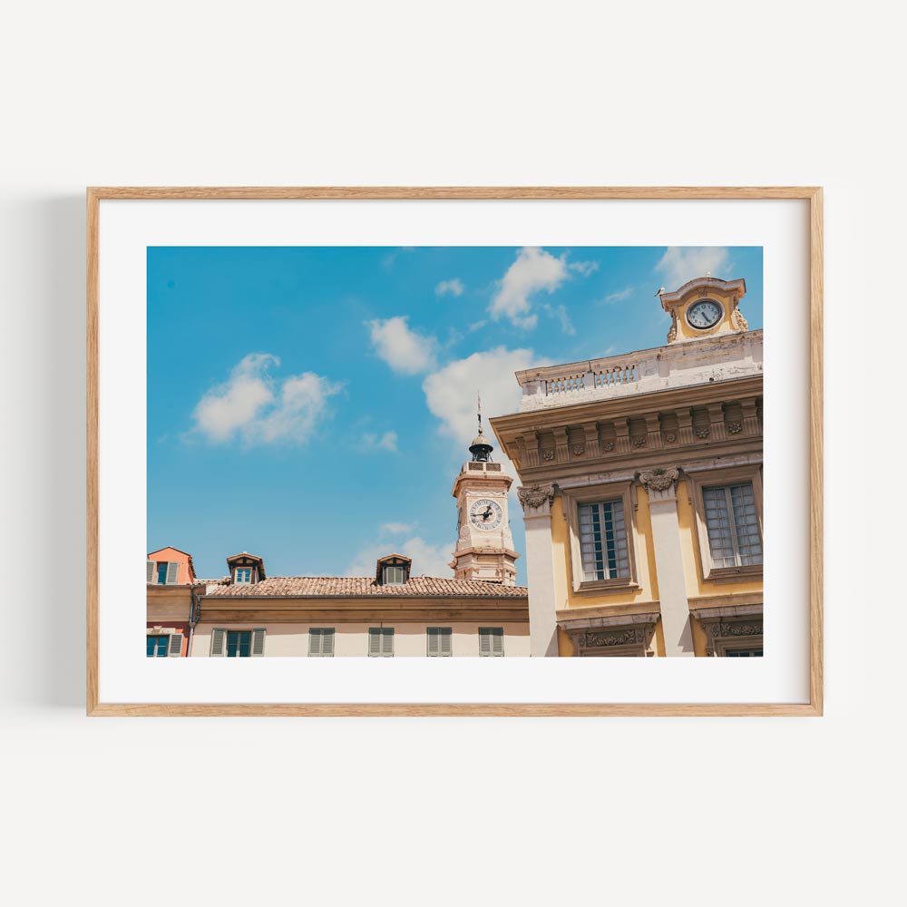 Adorn your walls with the timeless charm of the Heures building, NICE, FRANCE, captured in this captivating photograph