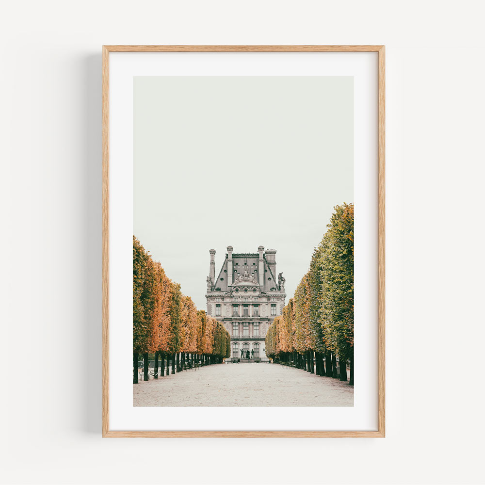 Elevate your wall decor with a stunning art print of a Parisian building in Jardin des Tuileries - available at Oblongshop.