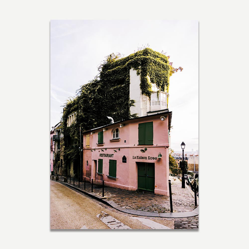 Charming Montmartre cafés and streets, bringing a piece of Paris to your home with elegant wall art.
