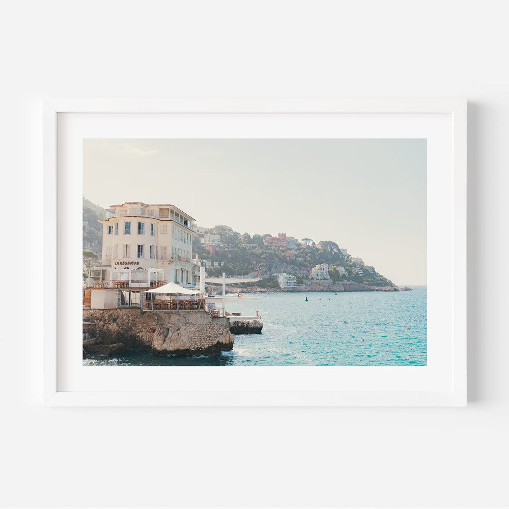 Experience the elegance of La Réserve hotel, NICE, FRANCE with this captivating framed photograph - perfect for art gallery display