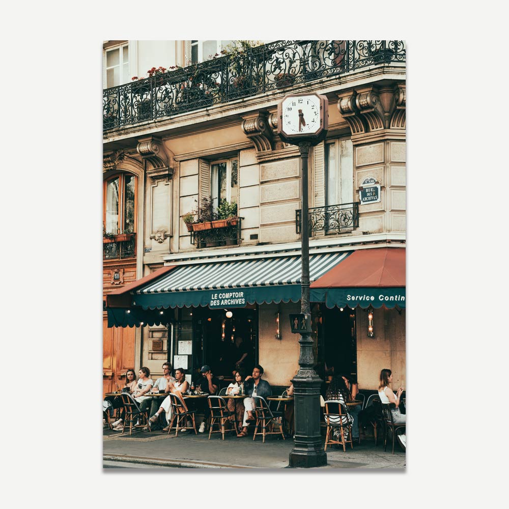 Transform your space into a Parisian getaway with this breathtaking French cafe or bistro framed photograph of Le Comptoir - a must-have for home and wall decor