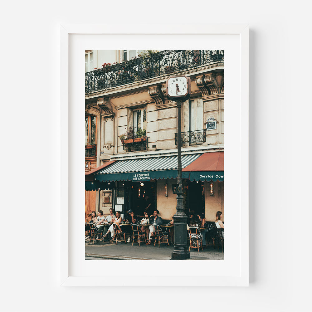 Immerse yourself in the allure of Le Comptoir with this captivating framed photograph - ideal for home decor.
