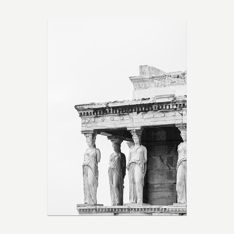 Black and white photograph of classical architecture with columns and pediment.