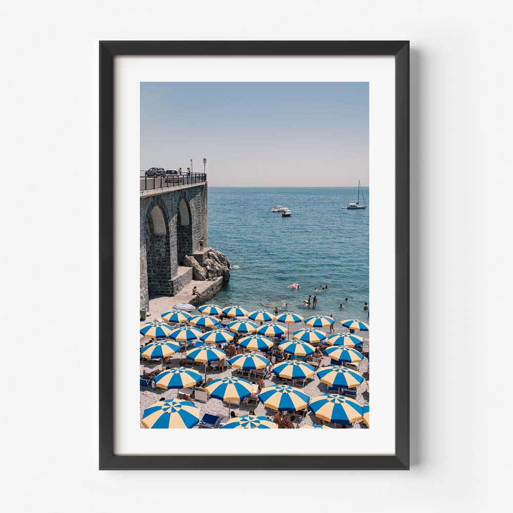 Yellow and Blue Umbrellas Art Print