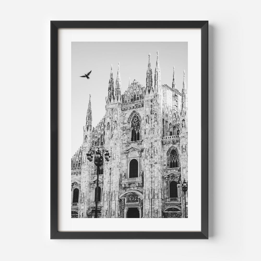 Transform your space with the Milan Cathedral Building Black and White - an exquisite choice for modern wall art.