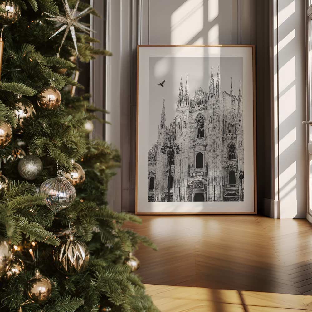 Experience the grandeur of Milan with the Milan Cathedral Building Black and White - perfect for canvas prints.