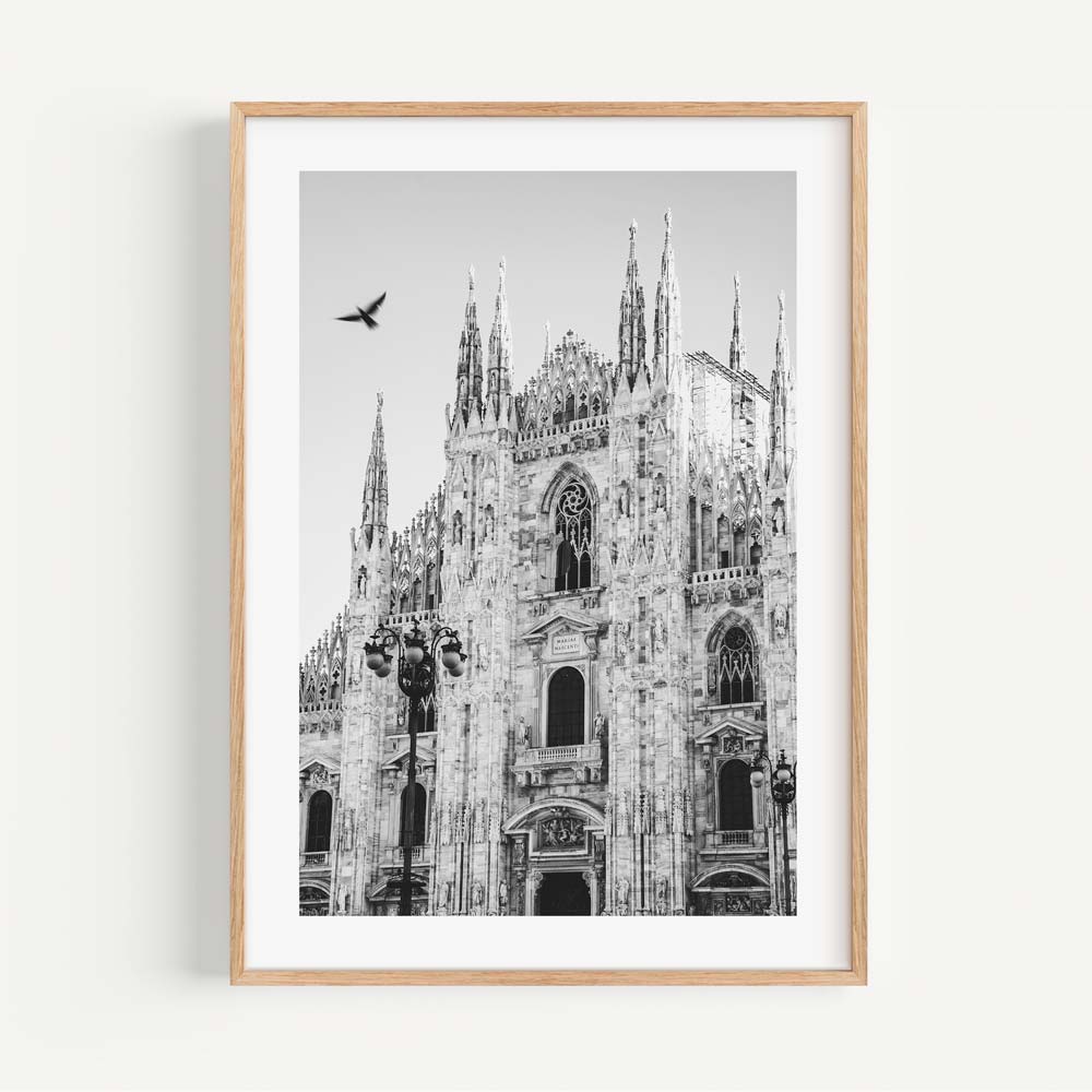 Enhance your decor with the Milan Cathedral Building Black and White - an iconic piece for home decor enthusiasts.