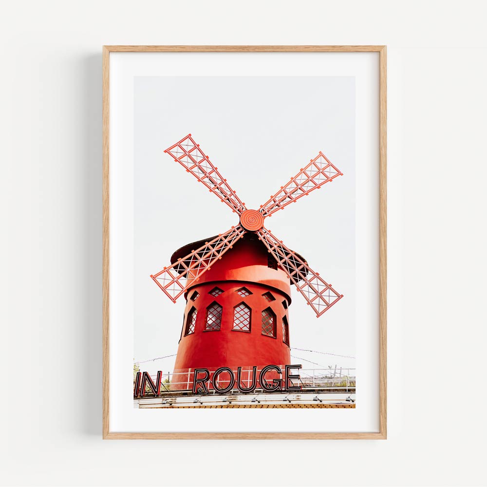 Morning serenity in Montmartre with Moulin Rouge, a stunning addition to your Parisian home decor.
