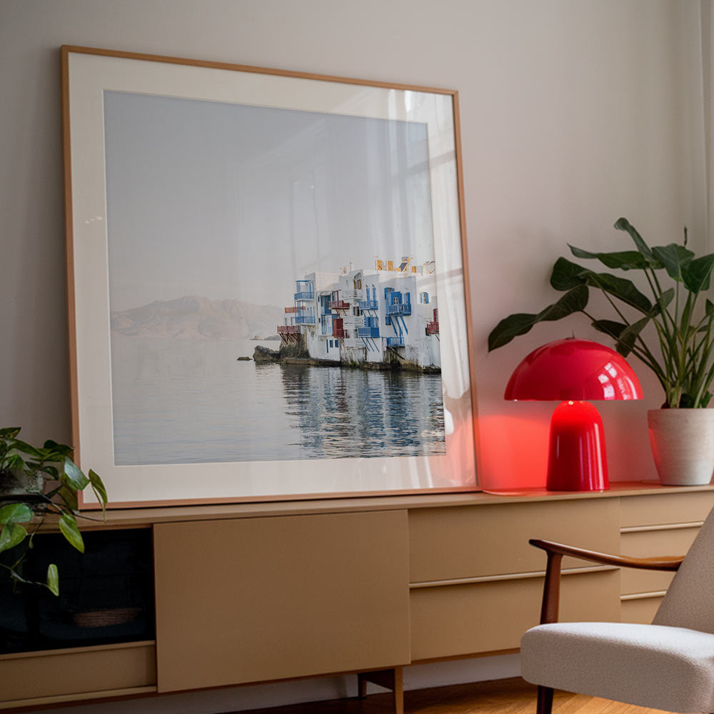 Old Town Mykonos SQ Art Print