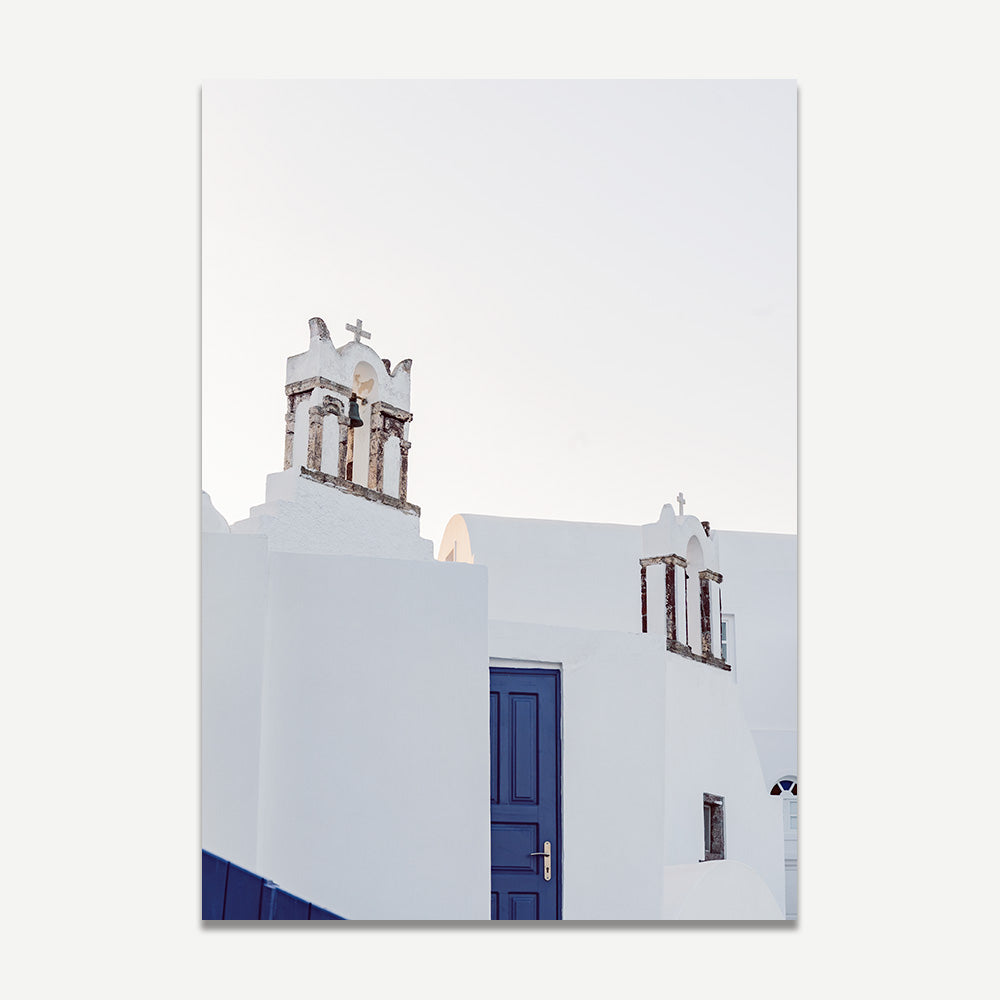 Twin bells in Santorini Print