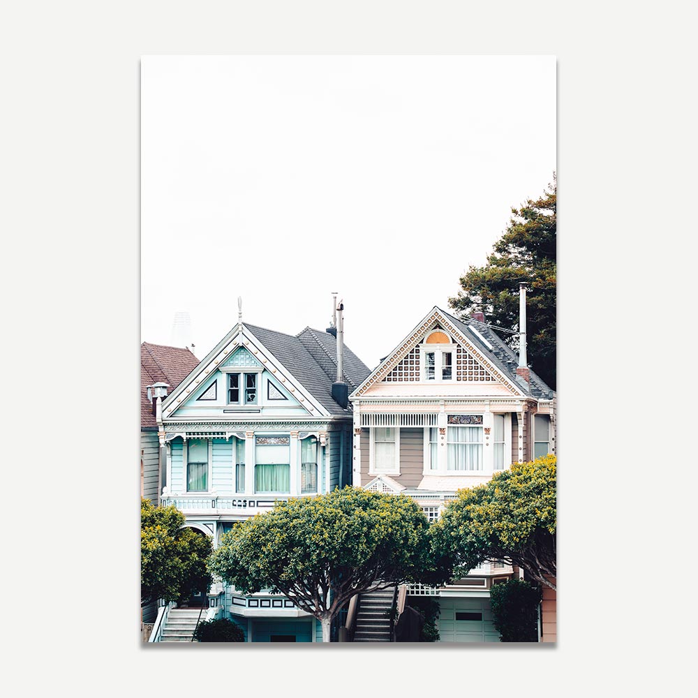 Fine art print of the Painted Ladies in San Francisco, bringing elegance and vibrant color to your space.