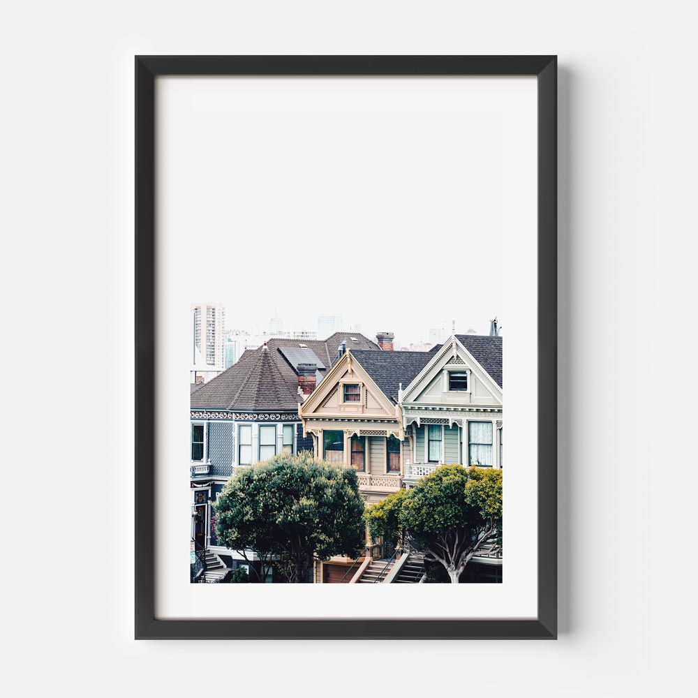 Elegant canvas print of San Francisco’s Painted Ladies, capturing classic cityscape beauty.