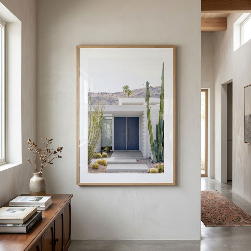 Navy Blue Door Palm Springs Art Print