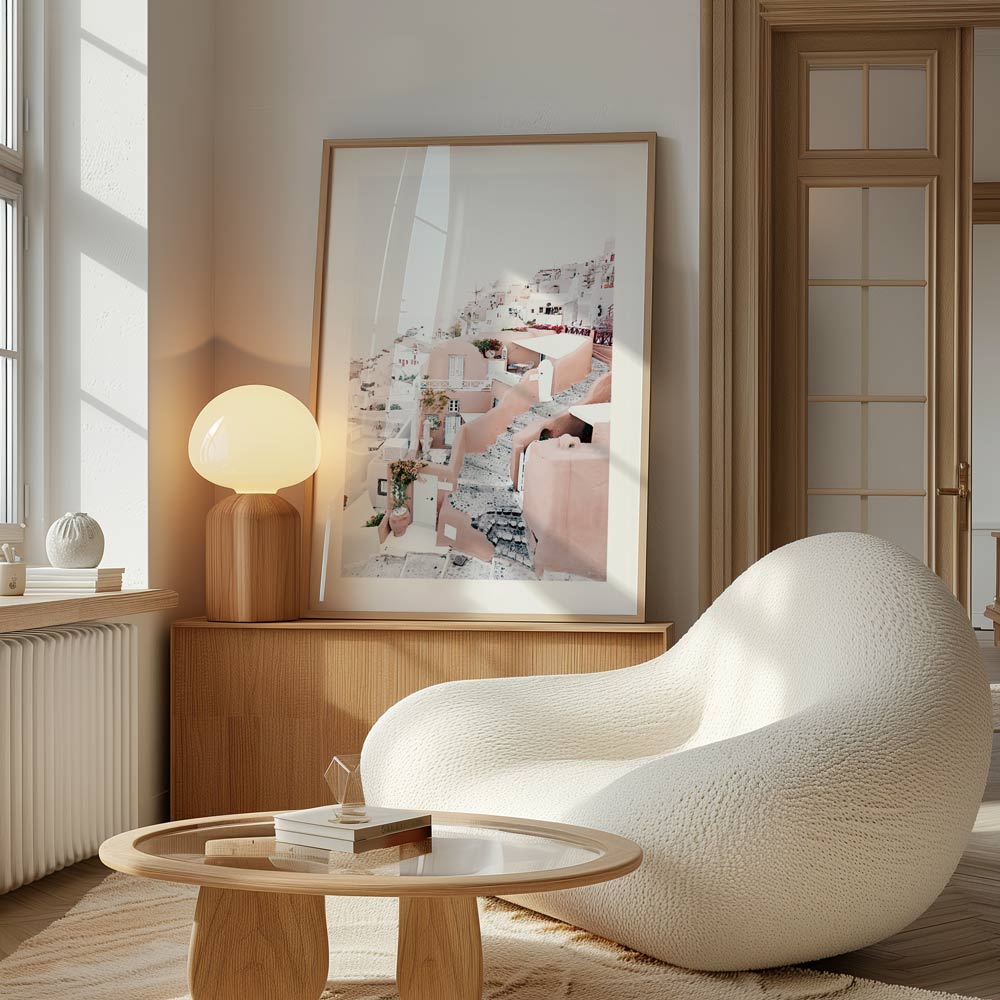 Pastel Perfection Santorini Art Print