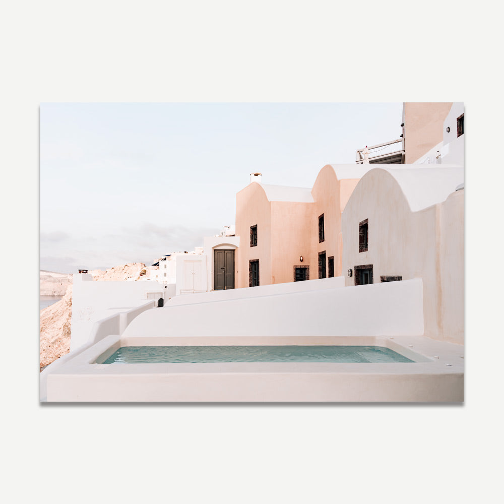 Dreamy Pastels Santorini Art Print