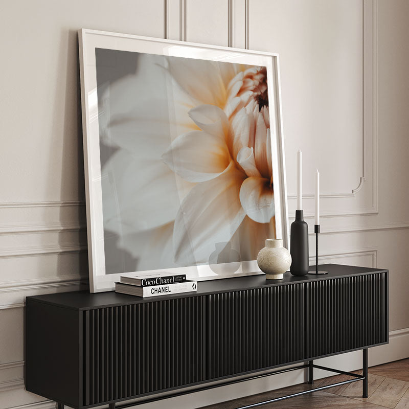 Peach Dahlia Flower Art Print