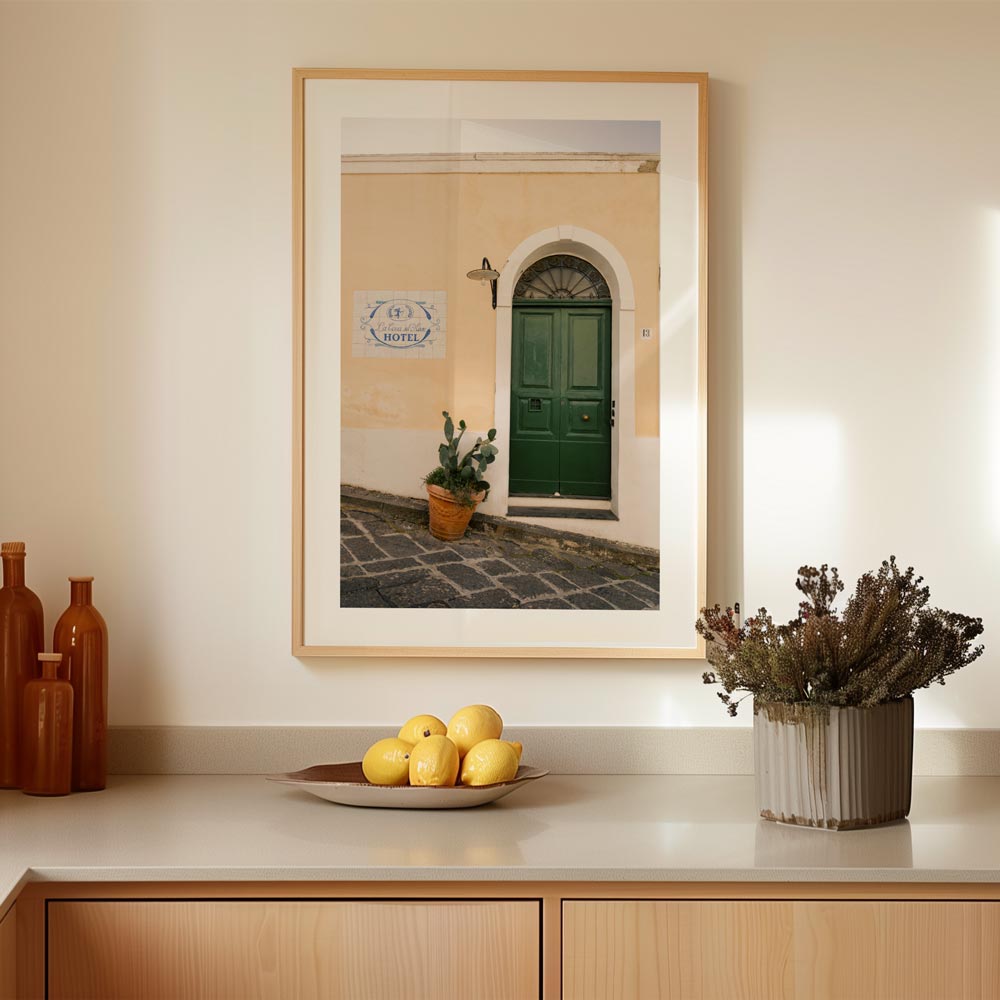 La Casa Sul Mare Green Door Art Print