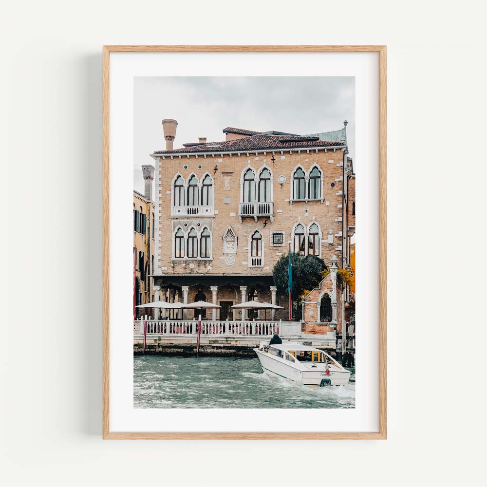 Venice, Italy: Classic gondola pick up scene - Elevate your walls with this timeless piece of art.