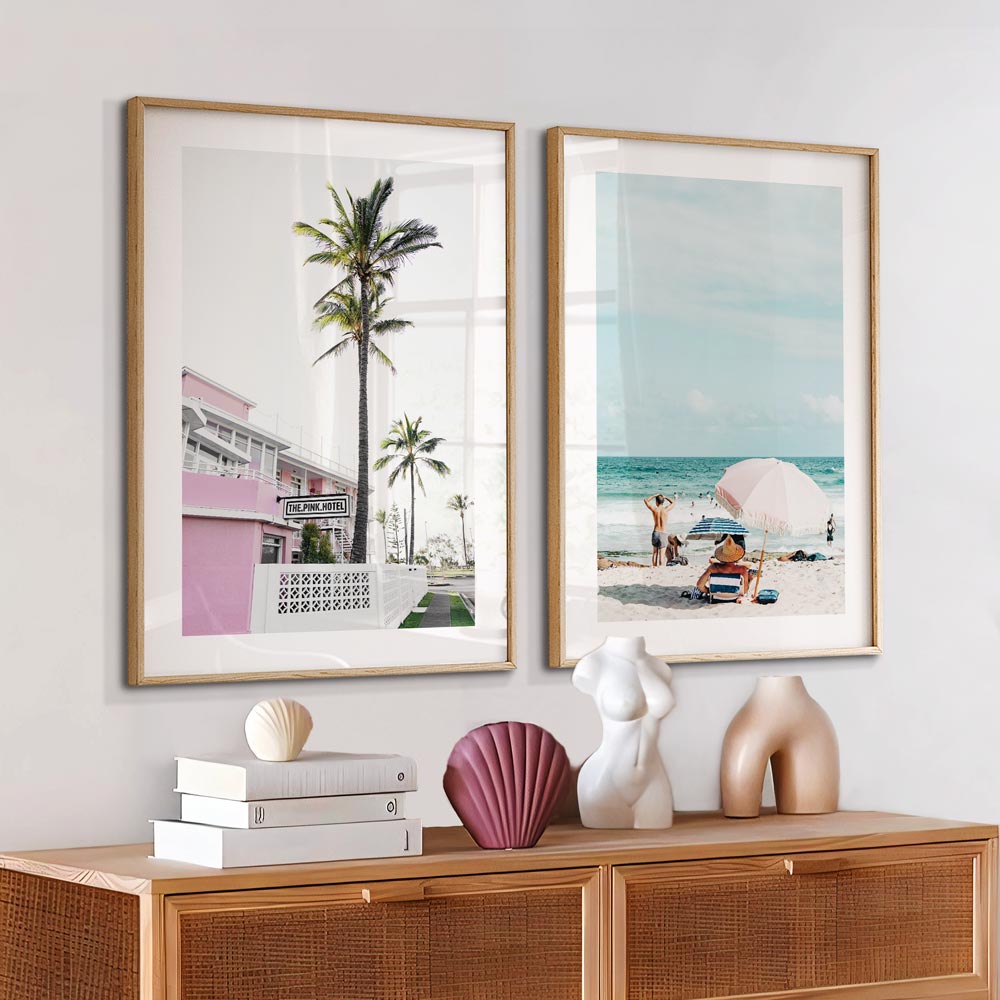 The Pink Hotel Palms Art Print