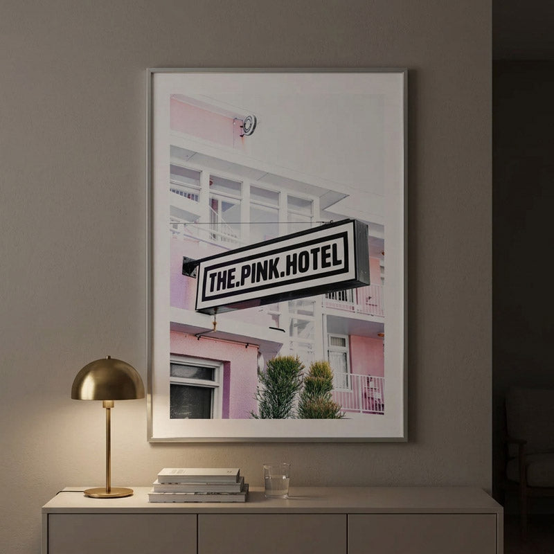 The Pink Hotel Sign Art Print