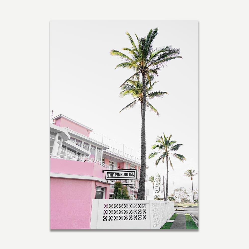 The Pink Hotel Palms Art Print