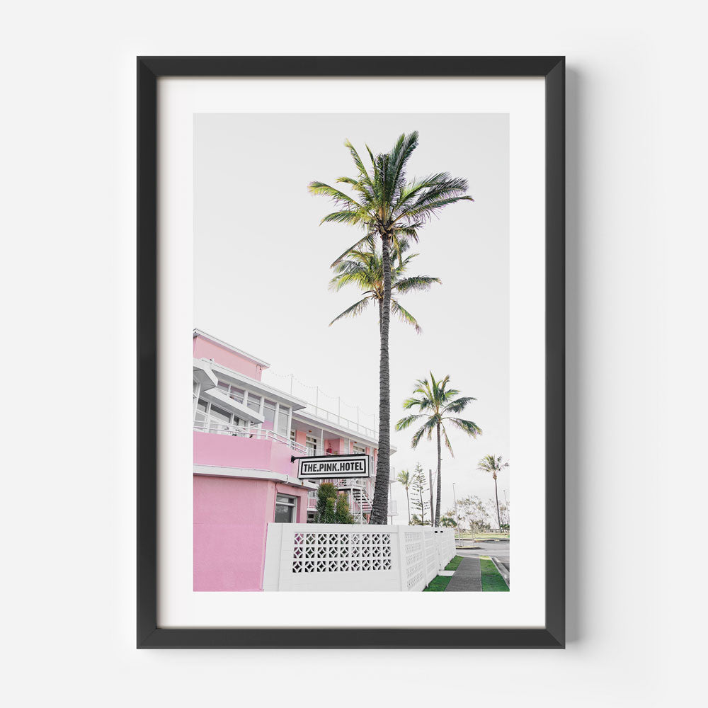 The Pink Hotel Palms Art Print