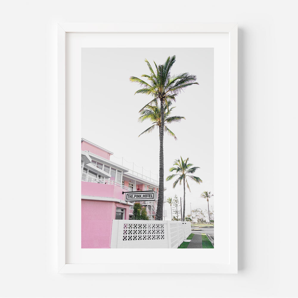 The Pink Hotel Palms Art Print