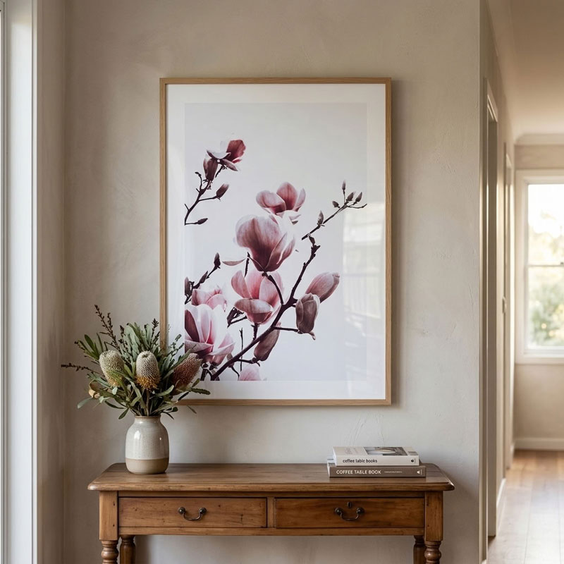 Pink Magnolia Blooms Art Print