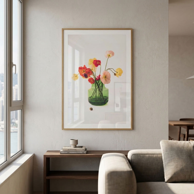 Poppies in A Green Vase Fine Art