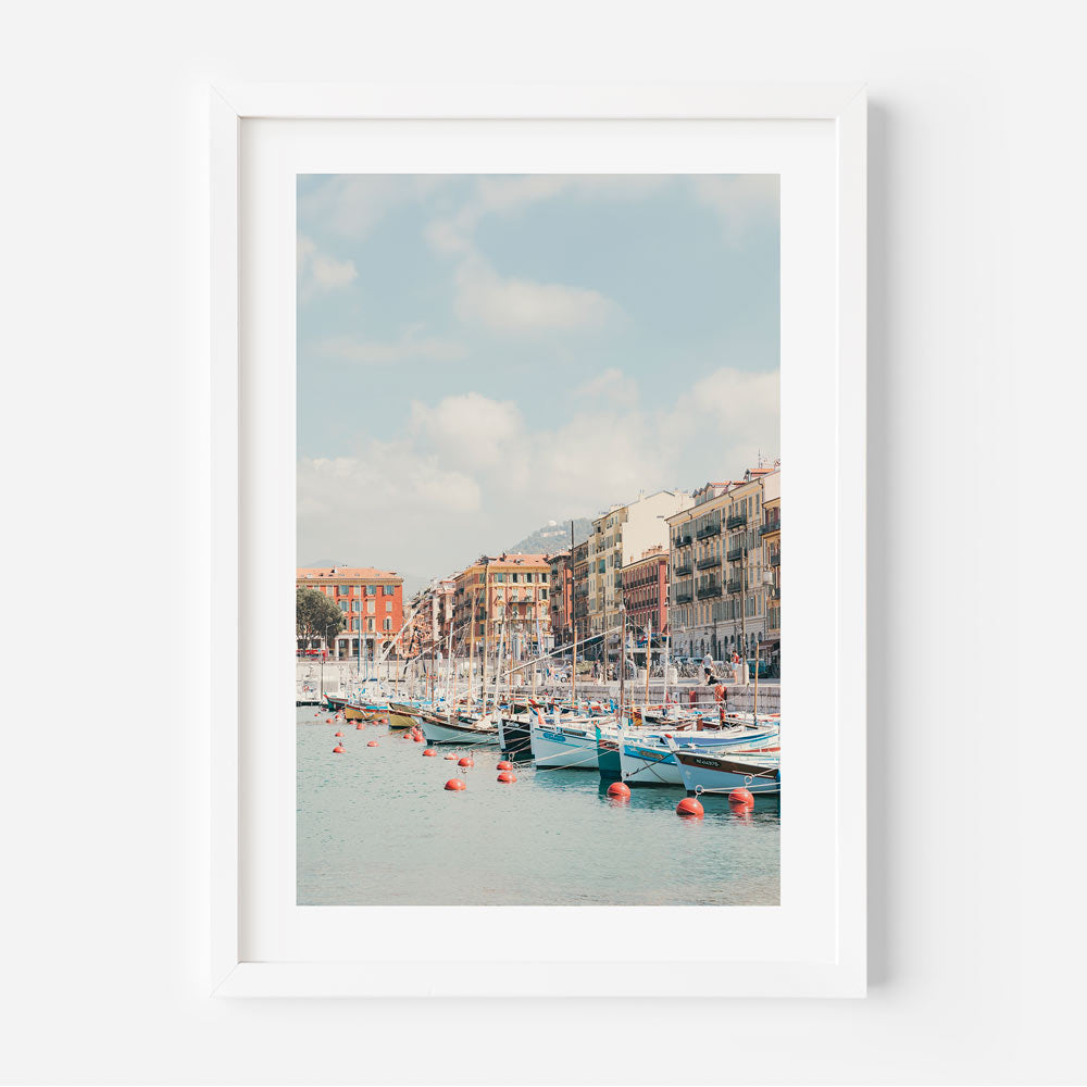 Explore the vibrant atmosphere of Port Lympia, NICE, CÔTE D'AZUR, FRANCE with this captivating canvas print