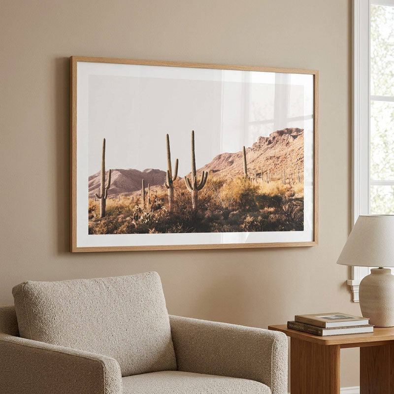 Last Light on the Saguaros Art Print