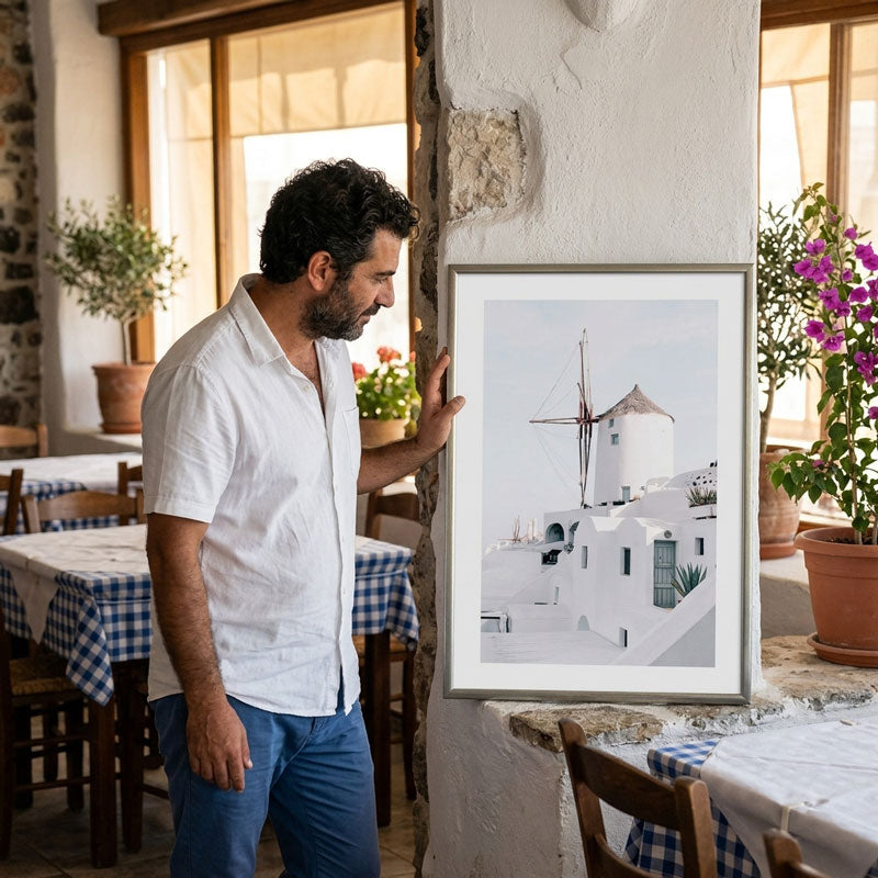 Windmill of Oia Art Print
