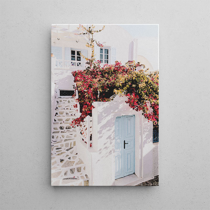 Floral Facades Santorini Canvas Art