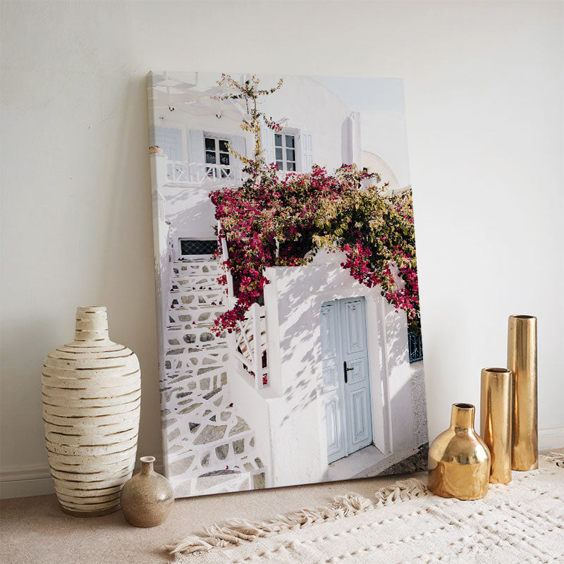 Floral Facades Santorini Canvas Art